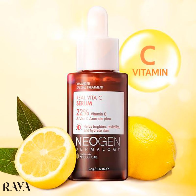 سرم ویتامین سی نئوژن حاوی 22 درصد ویتامین C خالص وزن 32 گرم Neogen Dermalogy Real Vita C Serum